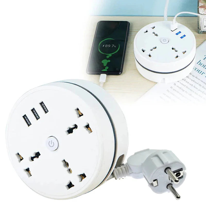 EU Plug AC Outlet Smart Home Power Strip β Multipurpose Electrical Extension Cord with USB Ports & Fast Charging